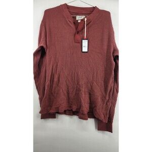 Grayers Mens Medium Red Brawny Garment Heavyweight Waffle Henley Shirt